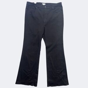 Good American Jeans Women Plus Size 24 Black Good Legs Flare Long Inseam Stretch